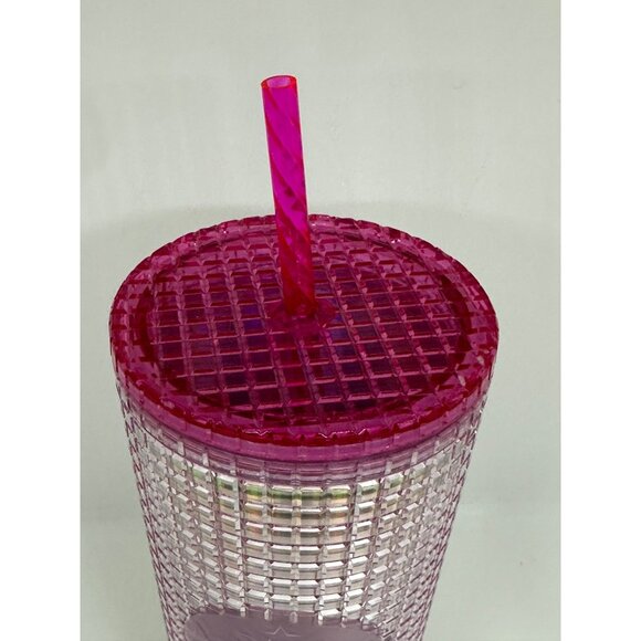 NEW Starbucks 2023 Iridescent Pink Venti Tumbler 24oz | Cold Cup with Straw - Picture 3 of 7